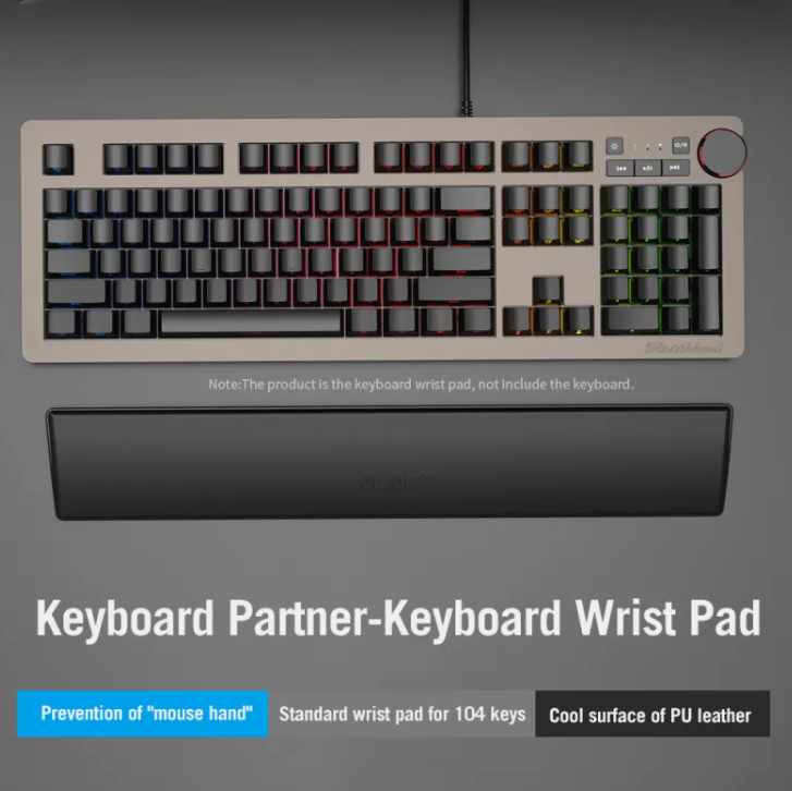 Leather Keyboard Wrist Rest Pad (Desk Comfort & Wrist Support)