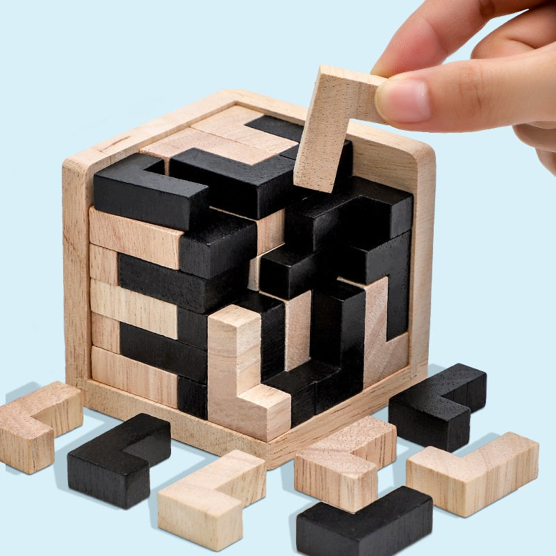 Wooden Brain Teaser Puzzle (Focus & Cognitive Engagement Tool)