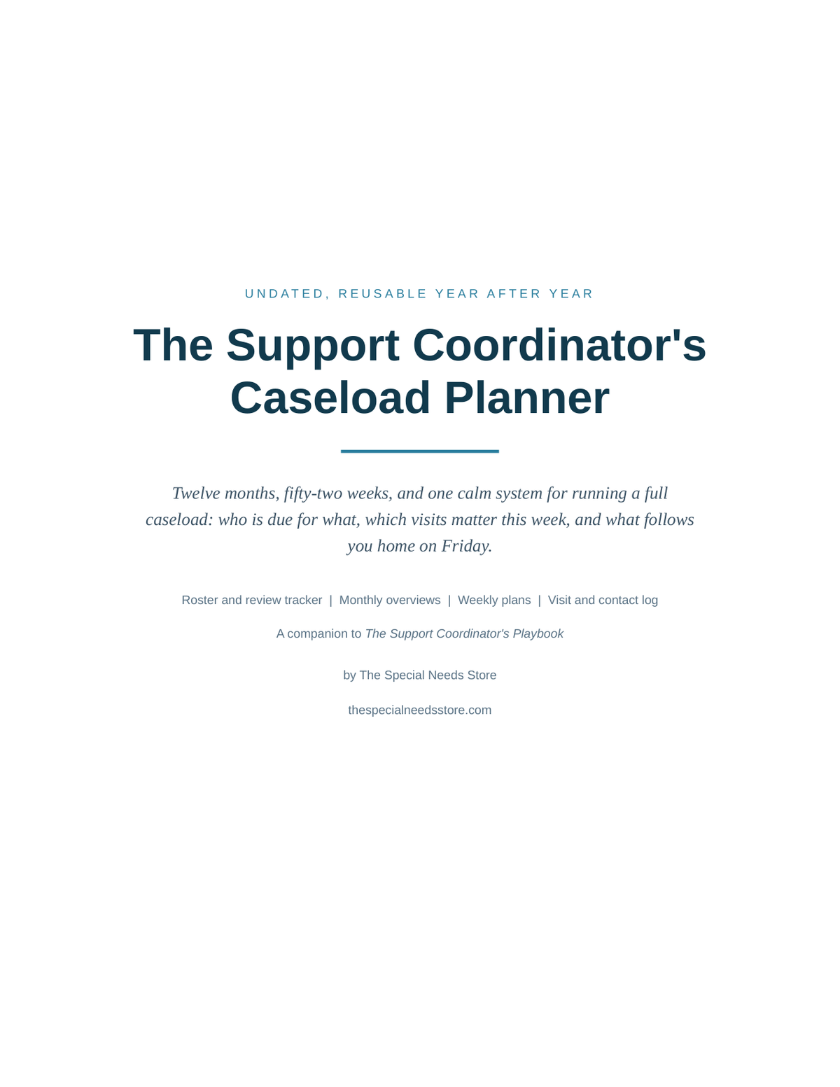 The Support Coordinator's Caseload Planner