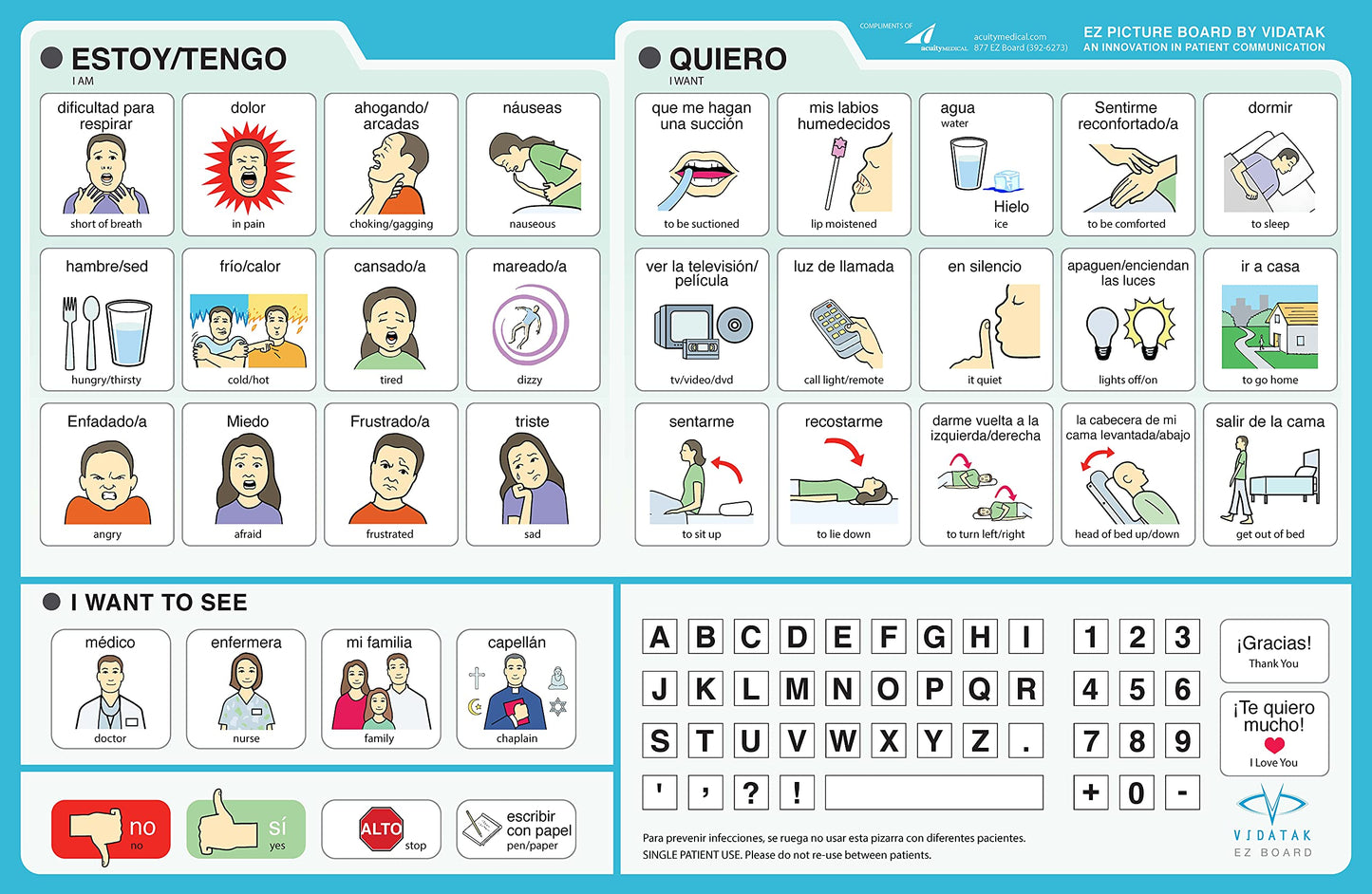 Bilingual Communication Board (Expanded Visual Support)