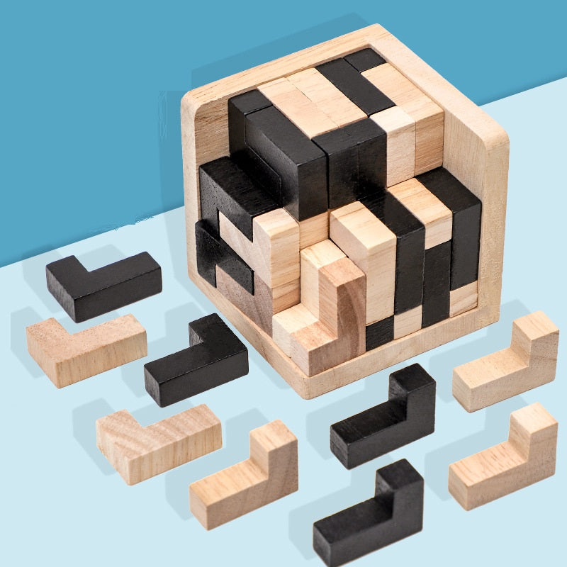 Wooden Brain Teaser Puzzle (Focus & Cognitive Engagement Tool)