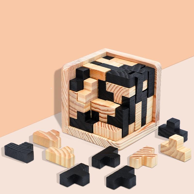 Wooden Brain Teaser Puzzle (Focus & Cognitive Engagement Tool)
