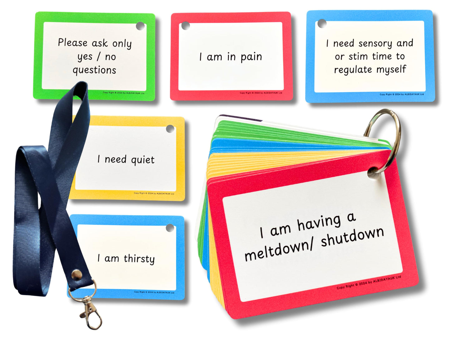 Communication Cue Card Set (Expanded Visual Communication Support)