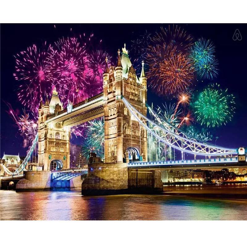 Night Scene Diamond Painting - Bridge Diamond Art