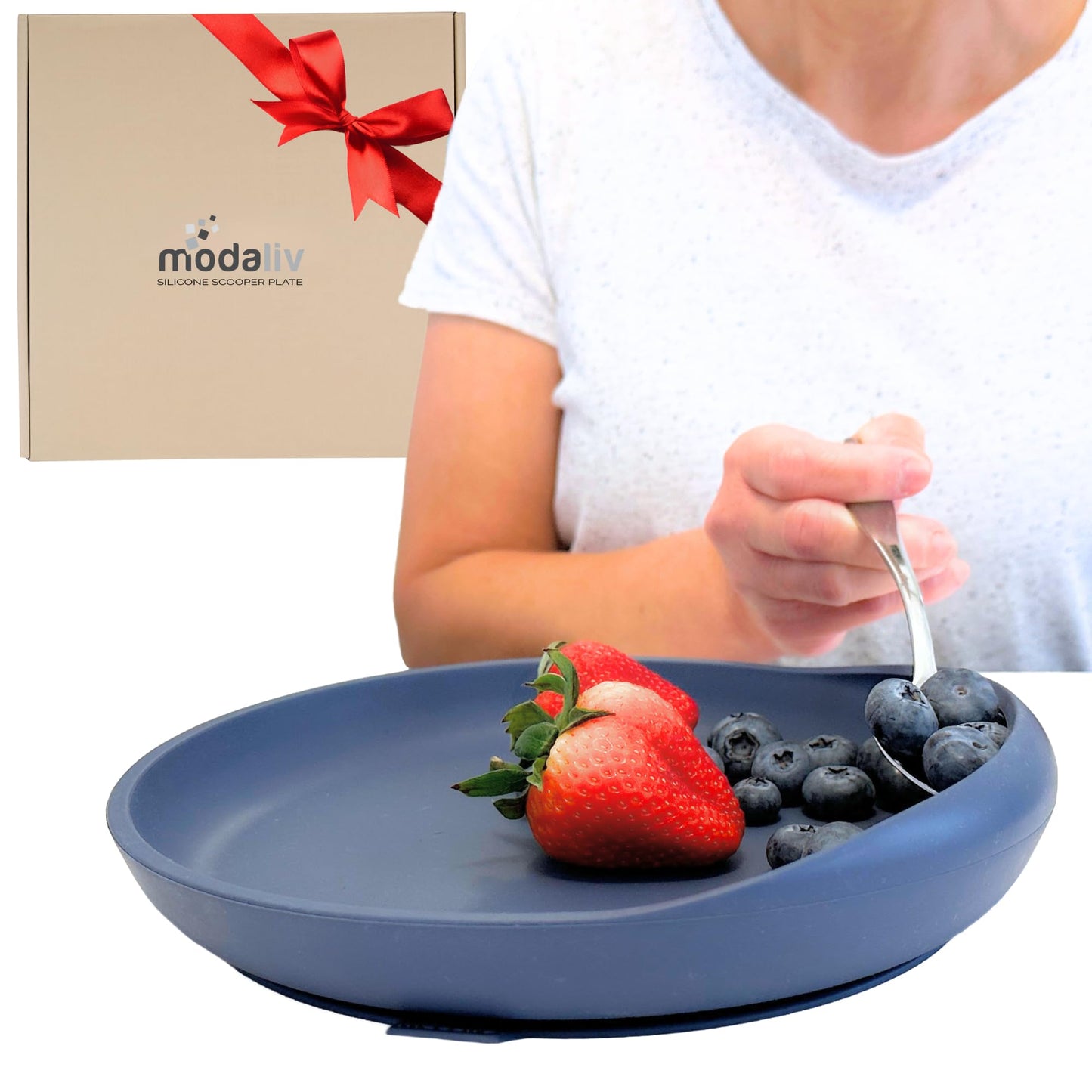 Scooper Plate with Suction Base (Independent Eating Support)