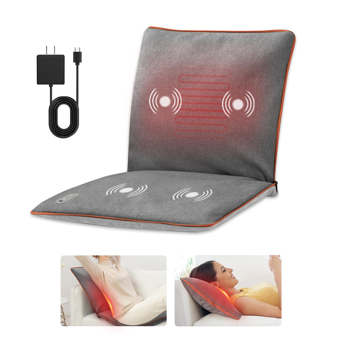 Comfier Heated Vibration Massage Chair Pad (Back Comfort & Relaxation Support)