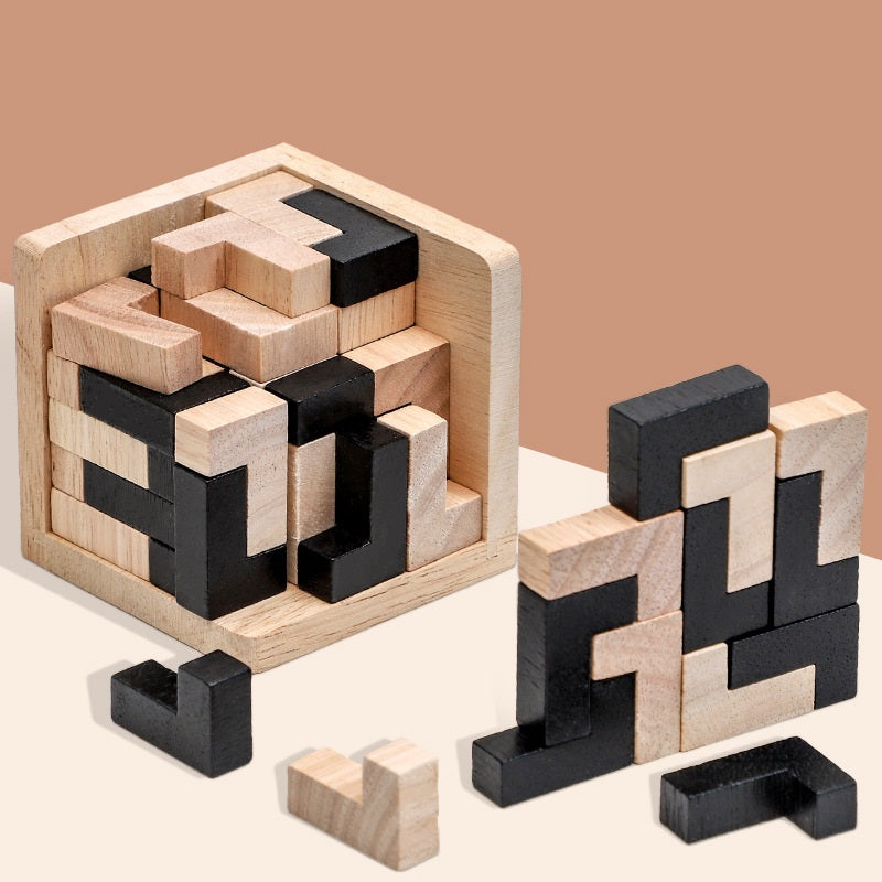 Wooden Brain Teaser Puzzle (Focus & Cognitive Engagement Tool)